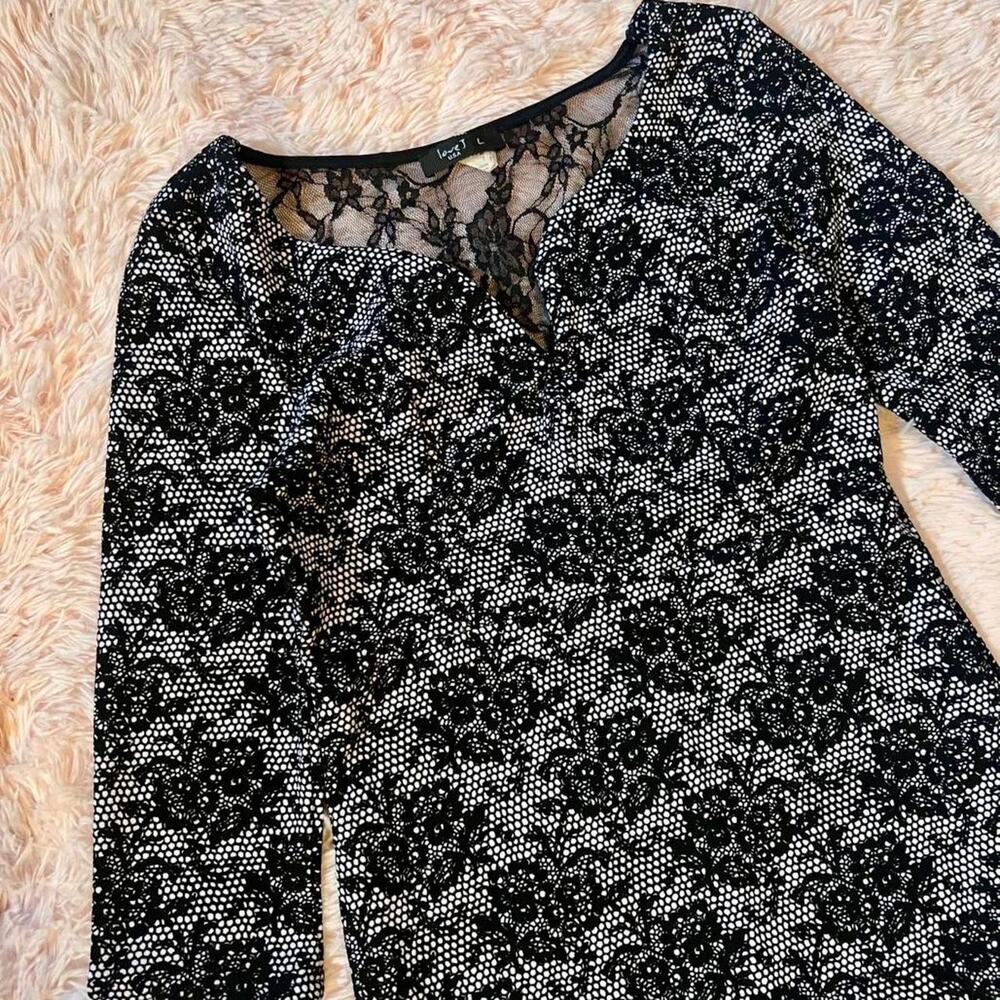 Black Lace Sheer Back Dark Academia‎ Fairy Grunge Whimsygoth Fantasy Vamp Dress